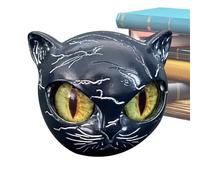 Escultura De Gato - Escultura De Cabeza De Gato | Figura Decorativa | Luxury Black Cat | Recuerdo Para Un Mini Felino | Pussy Figurine Mementofor Mini Tiny Cat Para Amantes De Felino Estatua Artística