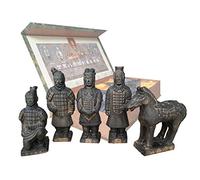 Escultura de guerrero de terracota, antigua China, Dinastía Qin, escultura de decoración, para la mesa, de regalo, 8,8 cm, Set of 5