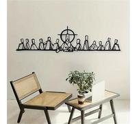 Escultura de Hierro con Silueta Negra de la Última Cena de Jesús, decoración de Pared de Metal Minimalista Moderna, Ideal para Interiores y Exteriores, Cristiano,