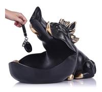 Escultura de jabalí de resina, plato de dulces, tarro de galletas, cuenco para llaves,regalo, adorno de jabalí de oro negro, decoración moderna del hogar,mesa consola para almacenar artículos pequeños