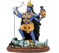 Escultura de la Estatua de la Diosa hindú Kali - Figura de la Diosa del Tiempo y la Muerte Murti Pooja Puja Buddha Temple Mandir Decoración Color