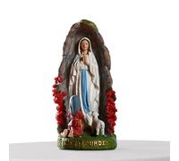 Escultura de la Virgen María - Figura Religiosa, Estatua católica | Nuestros Amores de Lourdes para Interiores con Bernadette Lamb, Arte de Resina para Iglesia, jardín, Altar, Adorno Cristiano, oraci