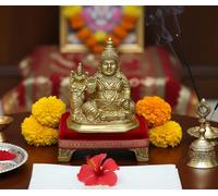 Escultura de latón Laxmi Lakshmi Kuber Idol Murti (4.25 pulgadas)