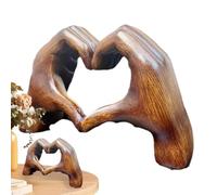 Escultura de Mano en Forma de corazón, Escultura de Manos de corazón, decoración de Dedo de Amor, Estatua romántica de corazón de Resina para Parejas, decoración del hogar para el día de San Valentín
