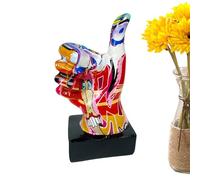 Escultura de mano | Figuras coloridas de graffiti con la mano - Decoración de arte abstracto con señal de mano | Pulgares arriba, paz, roca, gestos con las manos, figura decorativa para salón, oficina