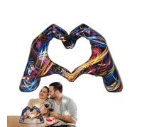 Escultura de Mano y corazón, Escultura con Gesto de Mano al corazón, Adornos con Gestos de Amor, decoración romántica, Pintura Colorida, Figuras de Arte Pop con Gestos de Amor