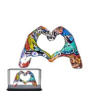 Escultura de manos, - Escultura de arte de mano colorido, pintura esculturas a mano gesto de amor arte pop, figuritas boda mesa estante decoración | Multiusos Utilidad para interiores al aire libre