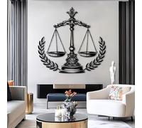 Escultura de metal para pared, diseño moderno de escala de justicia para decoración del hogar y la oficina