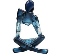 Escultura de mujer leyenda, estatua de pensamiento de resina azul transparente, figura abstracta, decoración estética moderna para sala de estar, dormitorio, oficina, estantería o escritorio