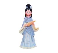 AWHAO Escultura de muñeca de niña Antigua China, Estatua de niña Hanfu, figurita para Sala de Estar y Dormitorio, Azul