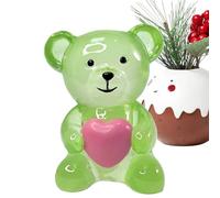 Escultura de oso genérica | Estatua animal con corazón - Decoración de oficina de oso lindo sonriente | para casa, estantería, sala de estar, dormitorio, oficina, interior, exterior, mesa