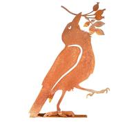 Escultura de pájaro de hierro para decoración al aire libre, estilos vintage, adornos de jardín, durabilidad, resistente a la intemperie, estilos antiguos, decoración de pájaros de metal