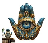 Escultura de palma de ojo malvado - 15 cm figura decorativa de mano, estatua para exhibición de estantes, misterioso adorno protector para dormitorio de Halloween, manto, sala de estar, escritorio
