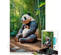 Escultura de Panda en Bosque de bambú, Rompecabezas de 1000 Piezas para Adolescentes, Juguete Inteligente y Divertido, Arte Coleccionable de Corte nítido (50x75cm)