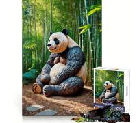 Escultura de Panda en Bosque de bambú, Rompecabezas de 1000 Piezas para Adolescentes, Juguete Inteligente y Divertido, Arte Coleccionable de Corte nítido (50x75cm)