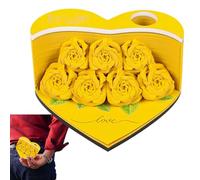 Escultura de papel - 198 g con forma de flor de papel no pegajosa, notas adhesivas, cuaderno de arte de escultura con notas adhesivas antiadherentes, soporte para bolígrafo y marcapáginas, bloc de