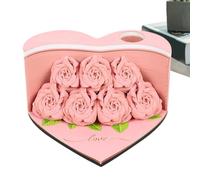 Escultura de papel - 198 g con forma de flor de papel no pegajosa, notas adhesivas, cuaderno de arte de escultura con notas adhesivas antiadherentes, soporte para bolígrafo y marcapáginas, bloc de