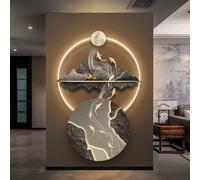 Escultura de pared 3D con luz LED, arte colgante de Feng Shui para decoración del hogar
