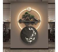 Escultura de pared 3D con luz LED, arte oriental de Feng Shui para decoración del hogar