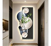 Escultura de Pared 3D con luz LED, decoración de Pared en Arenisca 3D Vision, Escultura Moderna iluminada para Pasillo, Comedor, Dormitorio (Multicolor 50x100cm)