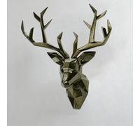 Escultura De Pared De Cabeza De Ciervo, Moderna Cornamenta Para Colgar En La Pared, Decoración De Pared De Resina Animal, Decoración De Cornamenta De Ciervo 3D, Ideal Para Hogar(Bronze)