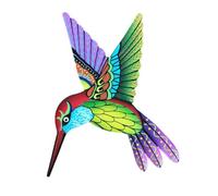 Escultura de pared de colibrí de metal con gancho para colgar, para jardín, patio, porche y decoración de pared interior (verde)
