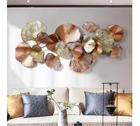 Escultura de pared de metal con diseño de hojas de ginkgo para decoración del hogar en sala de estar y múltiples habitaciones