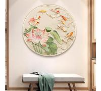 Escultura De Pared Decorativa Con Pintura 3D, Con Gancho Antideslizante Y Marco De Aleación De Aluminio, Ideal Para Sala De Estar, Entrada Y Oficina(B,60cm)