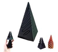 Escultura de paso de pirámide imposible, impresión 3D, juguete para aliviar la ansiedad, juguete de ilusión óptica genial de pirámide, regalo de pirámide giratoria (negro)