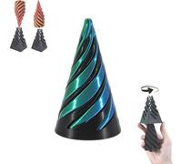 Escultura de paso de pirámide imposible, juguete antiestrés de pirámide, juguete de cono en espiral impreso en 3D, escultura de paso de pirámide, decoración de escritorio, regalo de recuerdo (1 negro