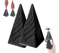 Escultura de paso de pirámide imposible, juguete antiestrés de pirámide, juguete de cono en espiral impreso en 3D, escultura de paso de pirámide, decoración de escritorio, regalo de recuerdo (negro x