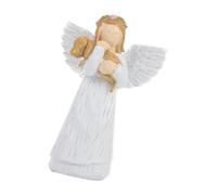 Escultura de perro angelical, adorno de resina, decoración de estante, recuerdo para amantes de las mascotas, escultura angelical de perro de resina, simpatía para mascotas, estante de escritorio