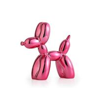 Escultura de perro de globo a cuadros en blanco y negro, estatua decorativa de resina moderna para soporte de TV, bar, entrada, sala de estar, decoración abstracta de animales para el hogar