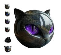 Escultura De Piedra De Gato Negro De Lujo: Elegante Decoración Para El Hogar Y Obra De Arte Lista Para Regalar, Escultura De Gato De Obsidiana Negra, Regalos De Gato Negro (1 unidad - Morado)