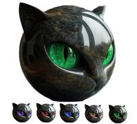 Escultura de piedra de gato negro, escultura negra de cabeza de gato, escultura de piedra de gato negro de lujo, Linda estatua de gato que cura el estrés de la piedra, para el hogar, la oficina