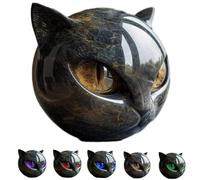 Escultura de piedra de gato negro, escultura negra de cabeza de gato, escultura de piedra de gato negro de lujo, Linda estatua de gato que cura el estrés de la piedra, para el hogar, la oficina