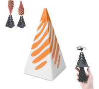 Escultura de pirámide imposible, juguete antiestrés de pirámide, juguete de cono en espiral impreso en 3D, escultura de paso de pirámide, decoración de escritorio, regalo de recuerdo (naranja)