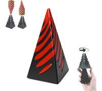 Escultura de pirámide imposible, juguete antiestrés de pirámide, juguete de cono en espiral impreso en 3D, escultura de paso de pirámide, decoración de escritorio, regalo de recuerdo (rojo)
