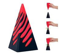 Escultura de pirámide imposible, juguete antiestrés de pirámide, juguete de cono en espiral impreso en 3D, escultura de paso de pirámide, decoración de escritorio, regalo de recuerdo (rojo-L)