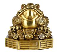 Escultura de Rana de Dinero de latón, Estatua de Rana de Riqueza o Sapo de Dinero, Adornos Que atraen Riqueza y Buena Suerte, decoración Artesanal