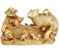 Escultura de ratón/Rata de latón de Resina, figuritas Decorativas, estatuas, Adornos, Fortuna, Dinero, Suerte, 0824
