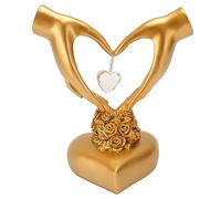 Escultura de Resina en Forma de corazón con Gesto del corazón, Estatua de Gesto Manual con un corazón Transparente suspendido, figurilla romántica de Amor para Bodas, salón, (BS20619)