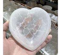 Escultura De Selenita Blanca Pulida Adornos Decorativos En Forma De Corazón Recipiente De Piedra De Yeso Regalos De Cuarzo,selenita