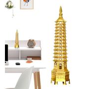 Escultura de torre de latón, decoración de mesa de símbolos poderosos, decoración, torres educativas, riqueza y prosperidad para el hogar, sala de estudio, decoración de corrección Vastu