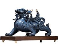 Escultura de Unicornio Chino, Escritorio de Cobre Puro, decoración de Animales, Estatua, Adornos, Manualidades, hogar, Sala de Estar, Coche, Regalos de cumpleaños coleccionables