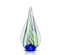 Escultura de Vidrio Azul Modern Glass Art Collection Pisapapeles, decoración de Estilo mediterráneo Estatua de Cristal de Gota de Agua, para decoración de Vidrio Familiar, Figuras coleccionables