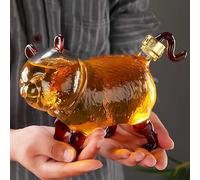 Escultura Decantador Whisky, Botella De Whisky Con Forma De Gato De 750 Ml, Vino De Cristal Novedoso, Decantador De Whiskys De Cristal Resistente Al Calor, Regalo Decorativo Único Soplado A Mano(F)