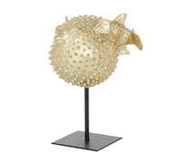 Escultura decorativa de pez globo de poliresina Deco 79, hecha a mano, con pinchos, para decoraci n del hogar, con base, figurita decorativa, 18