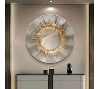 Escultura decorativa para colgar en la pared, arte de pared redondo moderno, decoración de pared de mediados de siglo para interiores de estilo rústico, para oficina dormitorio comedor(B,50cm)