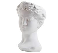 Escultura distintiva de jarrón de cerámica, maceta de resina, soporte para plantas de interior, diseño creativo de cabeza, decoración artística para sala de estar, adaptable a varios espacios
